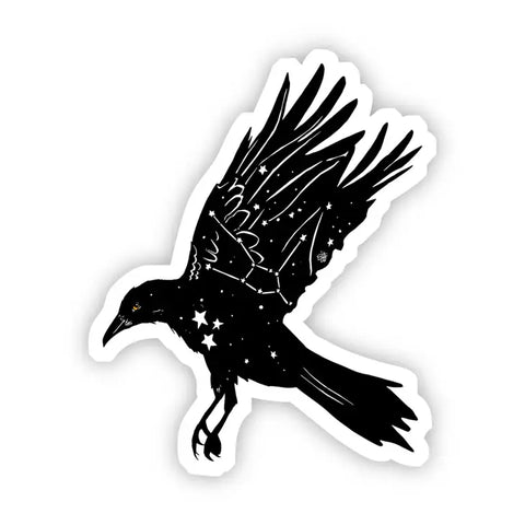Crow with Stars Sticker
