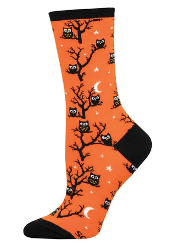 Don't Give a Hoot Crew Socks -- Orange
