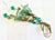 Green Lucite Flower Earrings