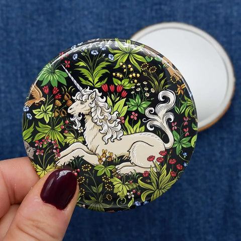 Unicorn Tapestry Pocket Mirror