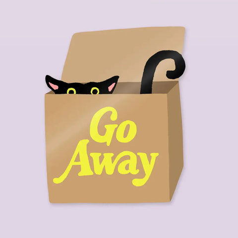 Go Away Cat Die Cut Sticker