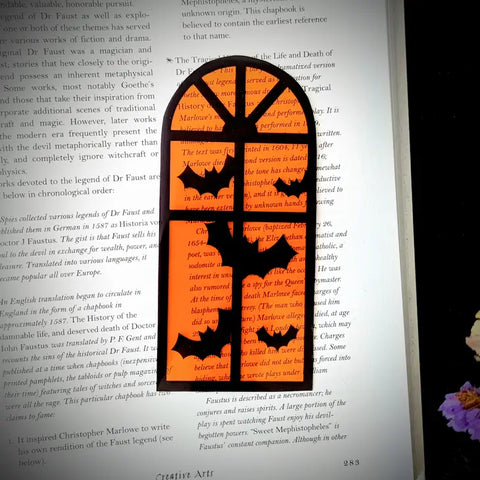 Orange Window Bats Clear Bookmark