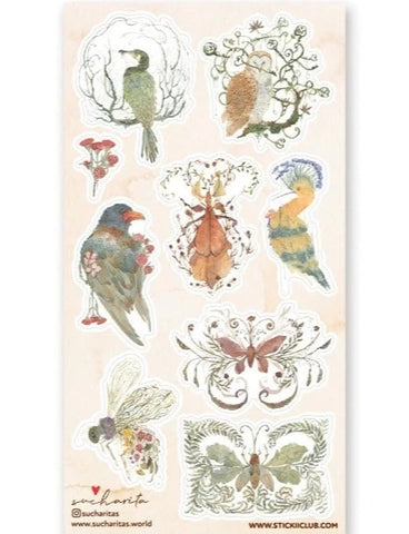 Whimsical Winged Creatures Sticker Sheet
