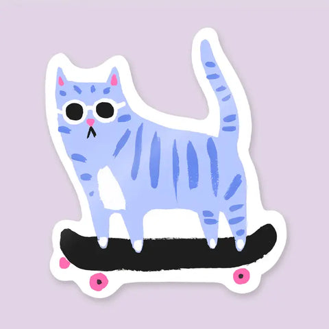 Skater Cat Sticker