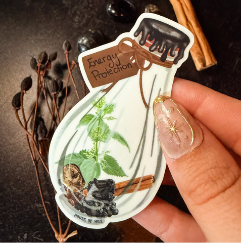 Energy Protection Spell Jar Sticker