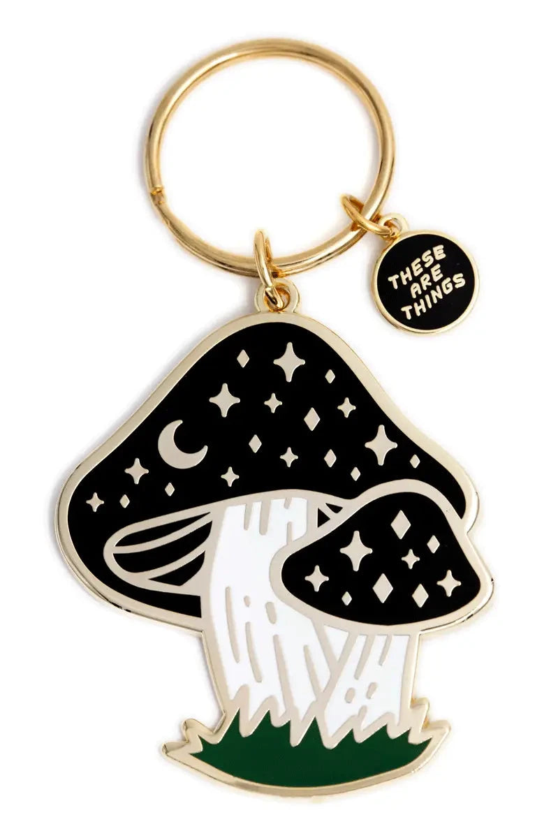 Cosmic Mushroom Enamel Keychain Faerie Magazine
