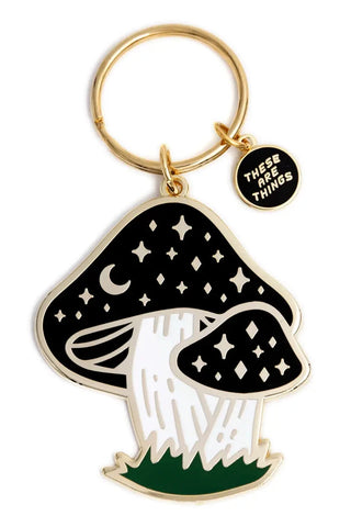 Cosmic Mushroom Enamel Keychain