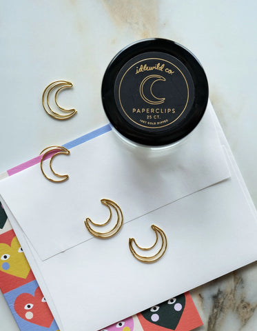 Crescent Moon Paper Clips (Jar of 25)