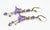 Victorian Style Purple Velvet Lucite Flower Earrings