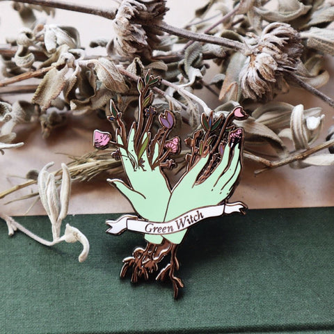 Green Witch Enamel Pin