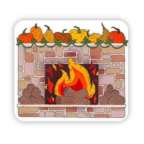 Fireplace Fall Sticker