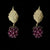 Raspberry Post Leaf Earrings