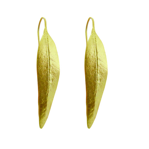 Gold Eucalyptus Leaf Earring