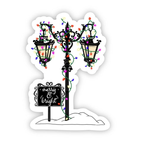 Light Pole with Christmas Lights Sticker