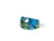 Teal and Gold Flake Ring, Sizes 6-9