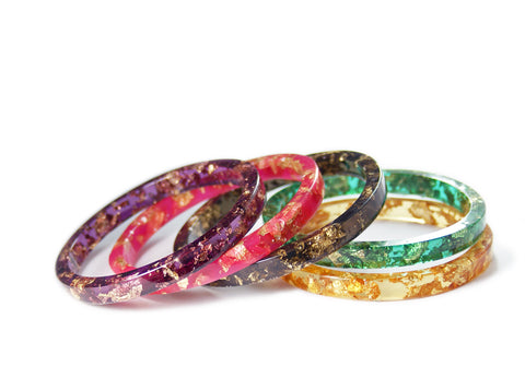 D&G Resin Studded Bangle Bracelet - Red, Gold-Tone Metal Bangle, Bracelets  - WDG93250 | The RealReal