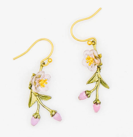 Peach Blossom Dainty Drop Earrings