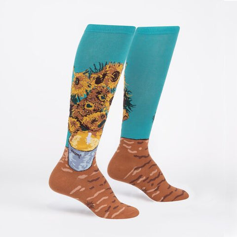 Van Gogh's Sunflowers Knee High Socks