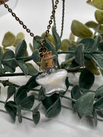 White Faerie Dust with Brass Chain