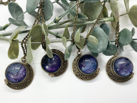 Double-Sided Moon Pendant Necklace