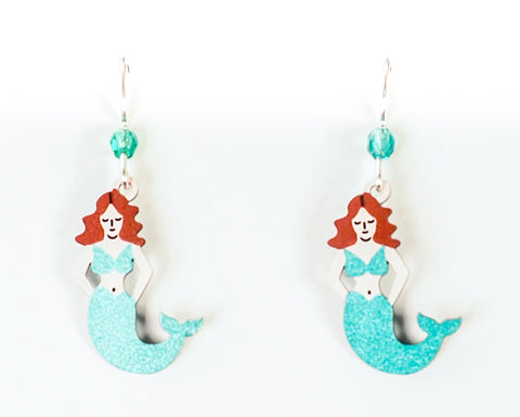 Hand Painted Mermaid Earrings