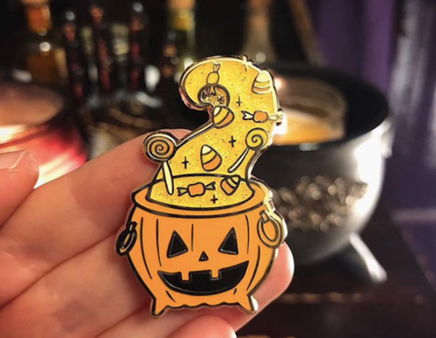 Pumpkin Cauldron enamel pin