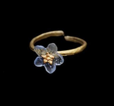 One Flower Forget-Me-Not Ring, Adjustable