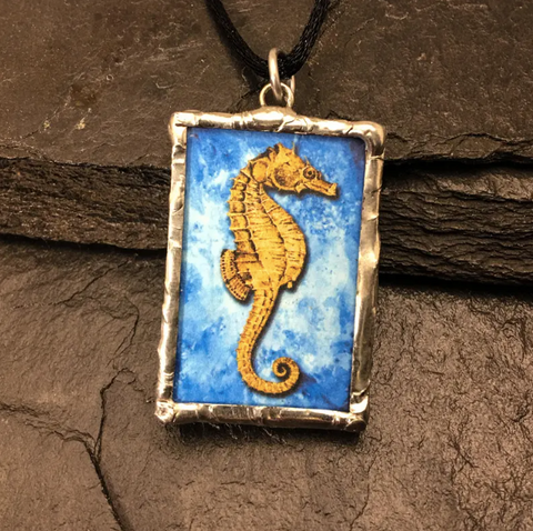 Seahorse Pendant with John Masefield Quote