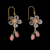 Peach Blossom Flower Drop Wire Earrings