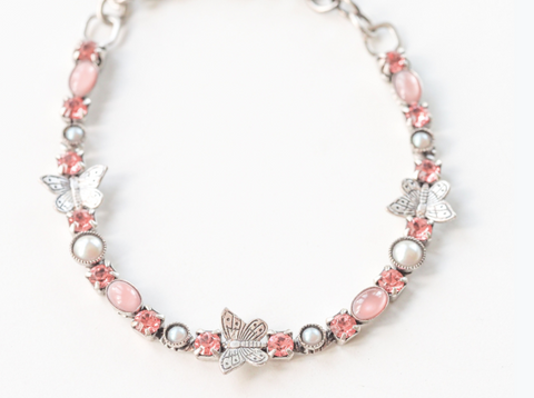 Sparkly Pink Butterfly Bracelet