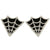 Cobweb Collar Point Lapel Pin Set in Black and Silver