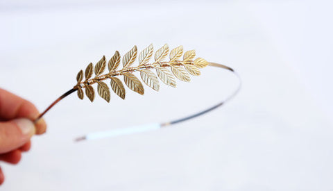 Golden Goddess Leaf Headband