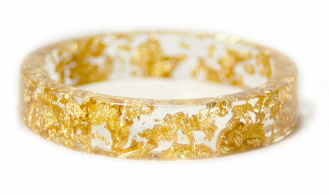 Sparkling Gold Flake Resin Bracelet
