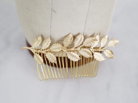 Golden Leaves Hair Comb