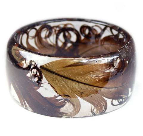 Curly Feather Resin Bracelet