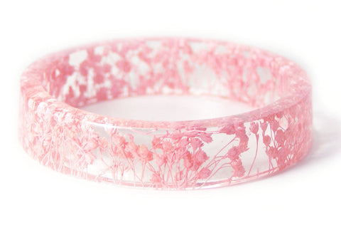 Pink Flower Resin Bracelet