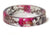 Pink Flower and Brown Foliage Resin Bracelet
