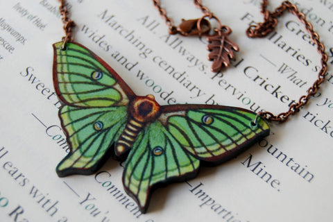 Gold Luna Moth Necklace with Gemstone, Celestial Jewelry for Women –  Fabulous Creations Jewelry