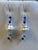 Silver Fairy Flower Earrings with Blue & Green